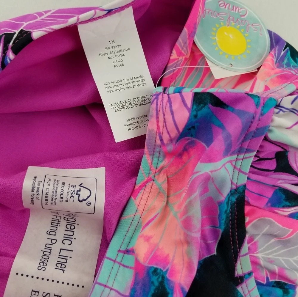 Island Sand Multi Color Swimsuit Bikini Bottoms. 1X - Picture 8 of 9
